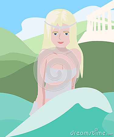 Aphrodite deity Vector Illustration