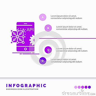 Api, Application, coding, Development, Mobile Infographics Template for Website and Presentation. GLyph Purple icon infographic Vector Illustration