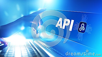 API - Application Programming Interface, software development tool, information technology and business concept. Stock Photo