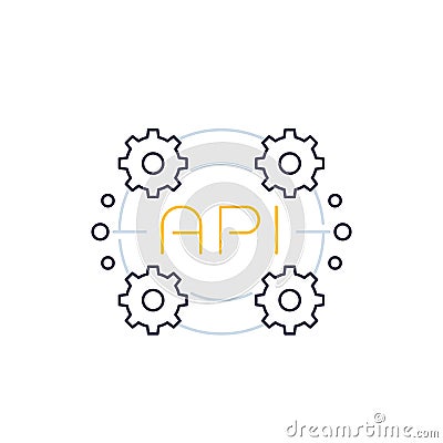 API icon, application programming interface Vector Illustration