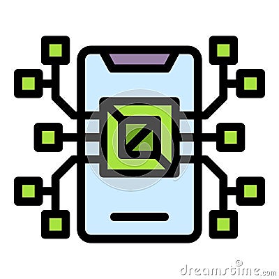 Api phone processor icon vector flat Stock Photo