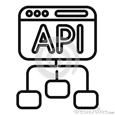 Api scheme gear hosting icon outline vector. Code build team Vector Illustration