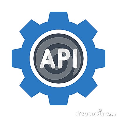 API setting glyphs double color icon Stock Photo