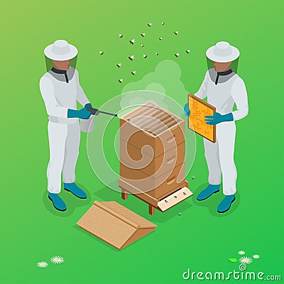Apiary beekeeper vector illustrations. Apiary vector symbols. Vector Illustration