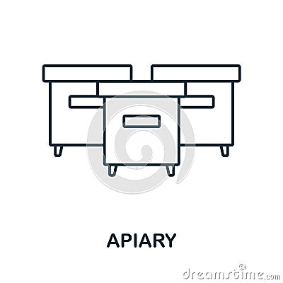 Apiary line icon. Monochrome simple Apiary outline icon for templates, web design and infographics Vector Illustration