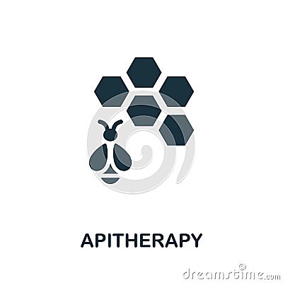 Apitherapy icon. Monochrome simple element from therapy collection. Creative Apitherapy icon for web design, templates Vector Illustration