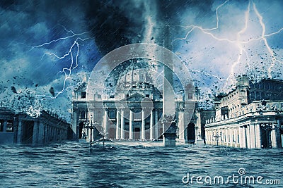 Apocalypse Vatican | Destroyed Editorial Stock Photo