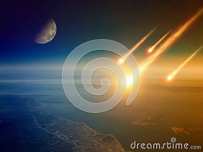 Apocalyptic background - asteroid impact, end of world, judgmen Stock Photo