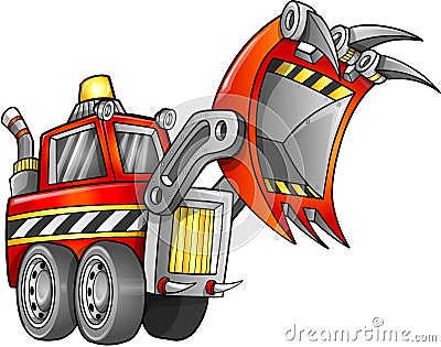 Apocalyptic Front Loader Vehicle Vector Illustration