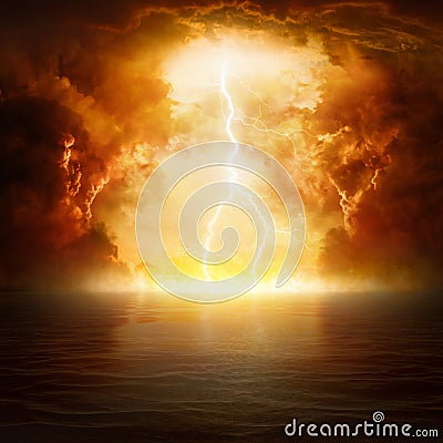 Apocalyptic religious background - hell realm, end of world Stock Photo