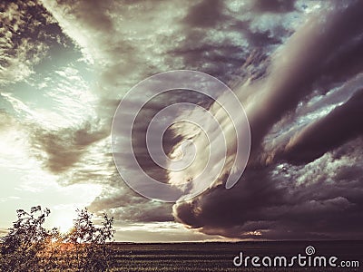 Apocalyptic storm clouds Stock Photo