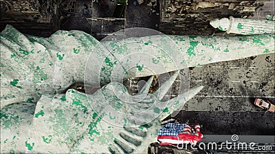 Apokalipsa usa, Ameryka Widok Z Lotu Ptaka zniszczony Nowy Jork miasto, statua wolności Apokalipsy pojęcie super ilustracja wektor Apokalipsa usa, Ameryka Widok Z Lotu Ptaka zniszczony Nowy Jork miasto, statua wolności Apokalipsy pojęcie super ilustracja wektor
