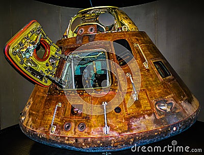 Apollo 13 space capsule at Kennedy space centre cape canaveral Florida USA Stock Photo