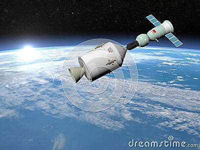 Apollo-Soyuz test project - 3D render Stock Photo