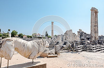 Apollo Temple at Didyma in Didim,Aydin,Turkey. Editorial Stock Photo