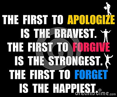 Apologize forgive forget Stock Photo