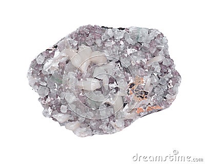 Apophyllite crystals with stilbite clusters on matrix Stock Photo