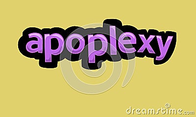 APOPLEXY writing vector design on a yellow background Stock Photo