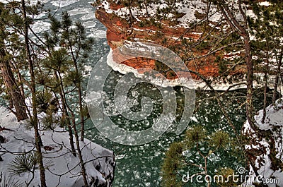 The Apostle Islands National Lake Shore are a popular Tourist Destination on Lake Superior in Wisconsin Stock Photo