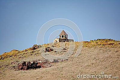 Small temple on top of the mountain Stock Photo