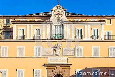 Apostolic Palace of Castel Gandolfo - Formerly Pope Summer Residence Stock Photo