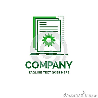 App, build, developer, program, script Flat Business Logo templa Vector Illustration