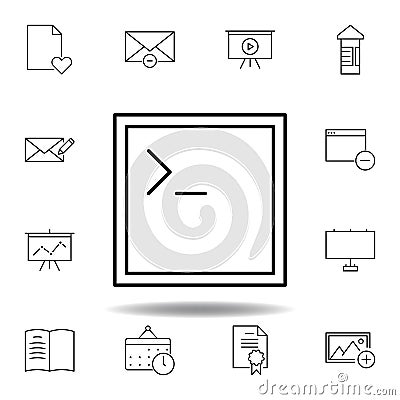 app code window outline icon. Detailed set of unigrid multimedia illustrations icons. Can be used for web, logo, mobile app, UI, Cartoon Illustration