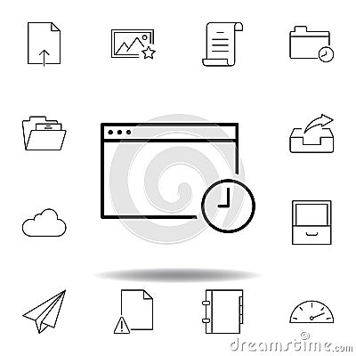 app date time window outline icon. Detailed set of unigrid multimedia illustrations icons. Can be used for web, logo, mobile app, Cartoon Illustration