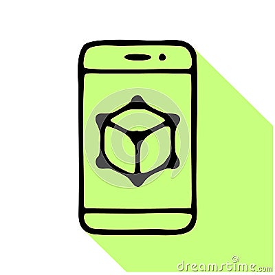 App developing flat line icon. Vector thin sign of mobile phone ui, ux developer logo Vector Illustration