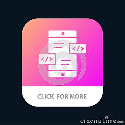 App Development, Arrows, Div, Mobile Mobile App Button. Android and IOS Glyph Version Vector Illustration