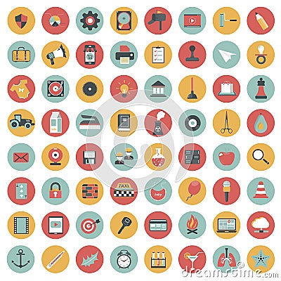 App icon set. Icons for websites and mobile applications. Flat Vector Illustration