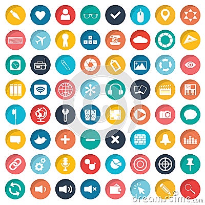 App icon set. Icons for websites and mobile applications. Flat Vector Illustration