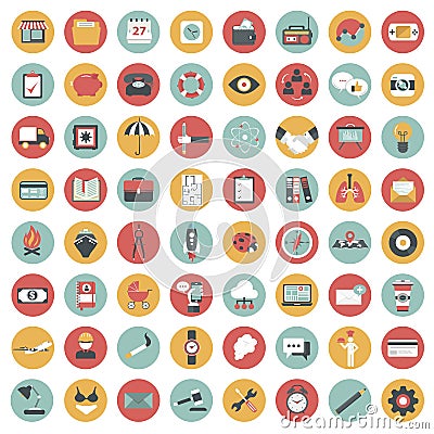 App icon set. Icons for websites and mobile applications. Flat Vector Illustration