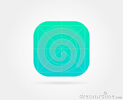 App Icon Template with Guidelines. Vector Fresh Colour Vector Illustration