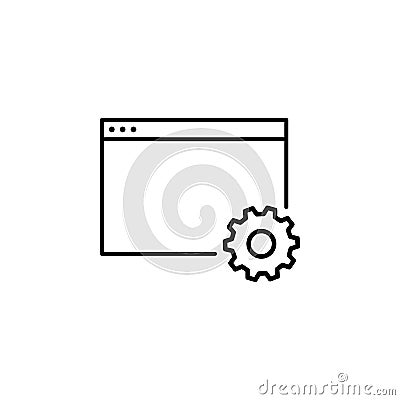 App settings window outline icon. Signs and symbols can be used for web, logo, mobile app, UI, UX Vector Illustration