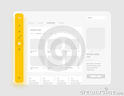 App sidebar menu concept. Wireframes screens. Dashboard UI and UX design. Vector Illustration