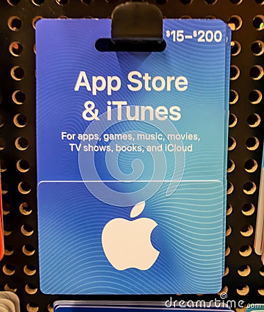 An App Store and iTunes Gift Card Editorial Stock Photo