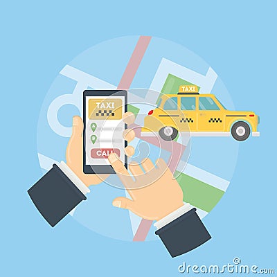 App for taxi. Vector Illustration