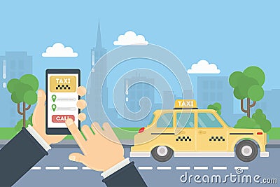 App for taxi. Vector Illustration