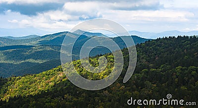 Appalachian Mountain View Along the Blue Ridge Parkway Stock Photo