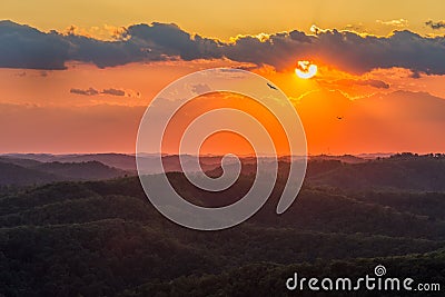 Appalachian Mountains, Scenic sunset, Kentucky Stock Photo