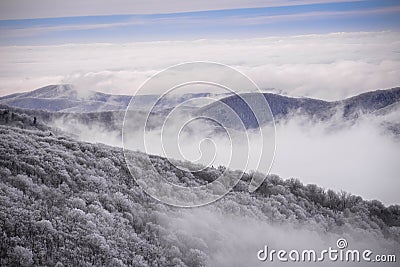 Appalachian Mountains in the winter Stock Photo