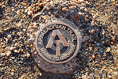 Appalachian Trail Marker Editorial Stock Photo