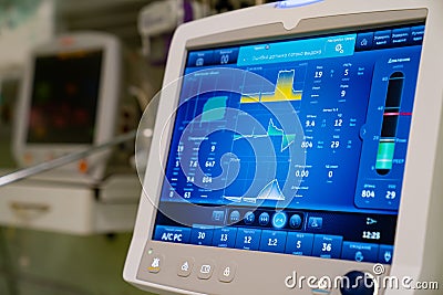 Apparatus artificial lung ventilation. monitor. Stock Photo