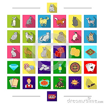 Apparatus, casino, winnings and other web icon in cartoon style. Money, wealth, cigars icons in set collection. Vector Illustration