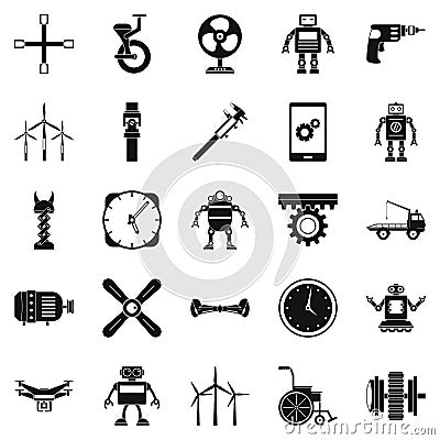 Apparatus icons set, simple style Vector Illustration