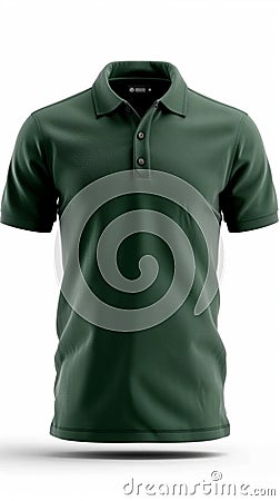 Apparel presentation Dark green polo shirt mockup, front and back Stock Photo