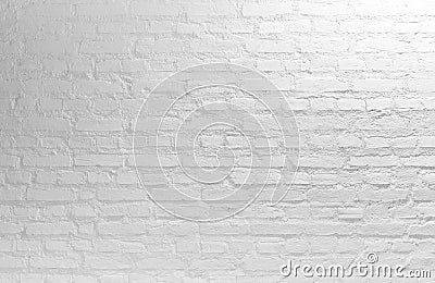 Apparent brick wall painted white Stock Photo