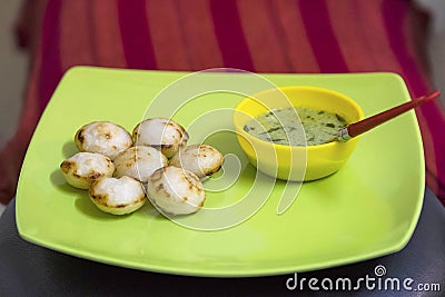 APPE, South Indian delicacy with spicy sauce Stock Photo