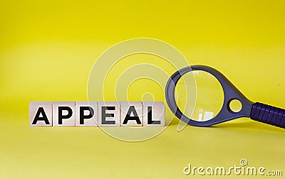 Appeal. The cubes form the word Summon. Appeal and legal question concept Stock Photo